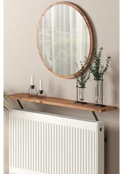 Talas Tozu Atlantik Çam Renkli Petek Üstü Tak Çıkar Raf 120 cm Uzunlukta Modern Tasarım