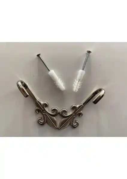 Tül Evi Fon Perde Bağlama Demiri Askı Aparatı Renso Gümüş Mızrak