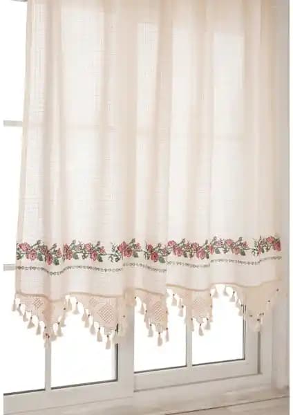 Tuncay Tekstil Buldan İşi Kırmızı Kanaviçe El Dantelli Pamuklu Perde Özellikleri ve Kullanım Alanları