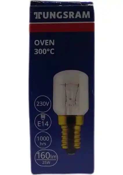 Tungsram 3 Adet 25W E14 Fırın Ampulleri Yüksek Sıcaklık Dayanımı ve Güçlü Aydınlatma