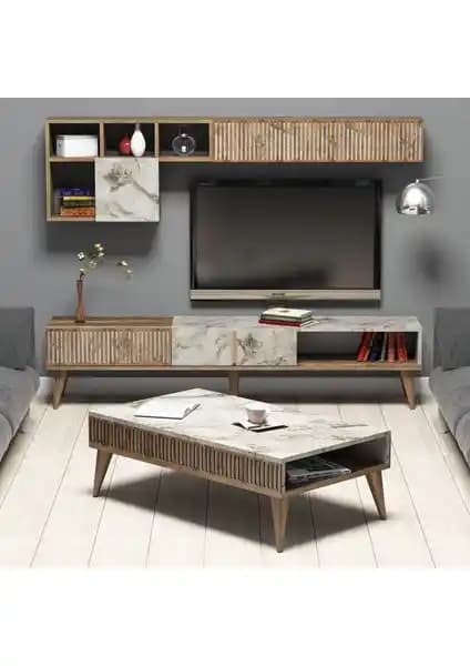 Variant Mobilya Milan TV Ünitesi ve Orta Sehpa Takımı: Modern ve Şık Tasarımın Detayları
