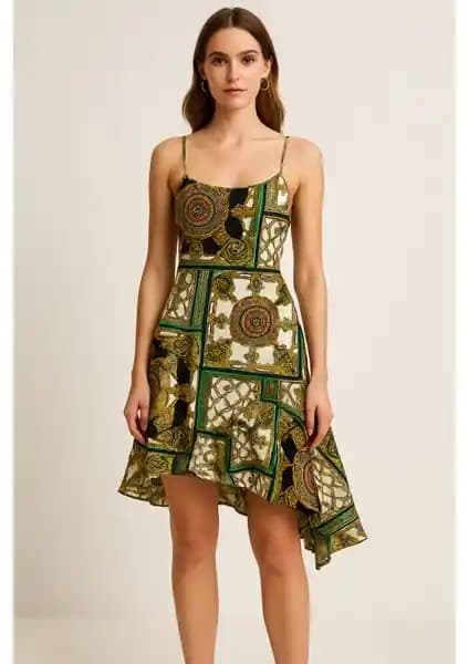 Vivola Moda Versac Model Elbise Gömlek Tunik Çok Yönlü Kadın Giyim Seçeneği