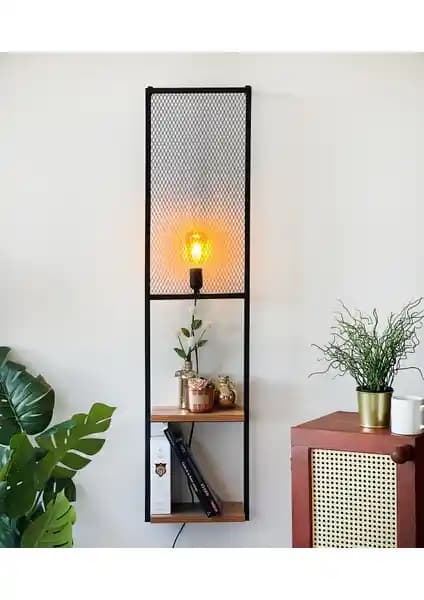 Weblonya Kitaplıklı Lambader Aplik Duvar Rafı Modern ve Fonksiyonel Tasarım