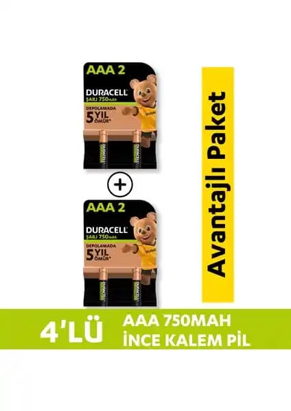 Duracell Şarj Edilebilir AAA Pil Karşılaştırması 750 mAh ve 900 mAh Modelleri