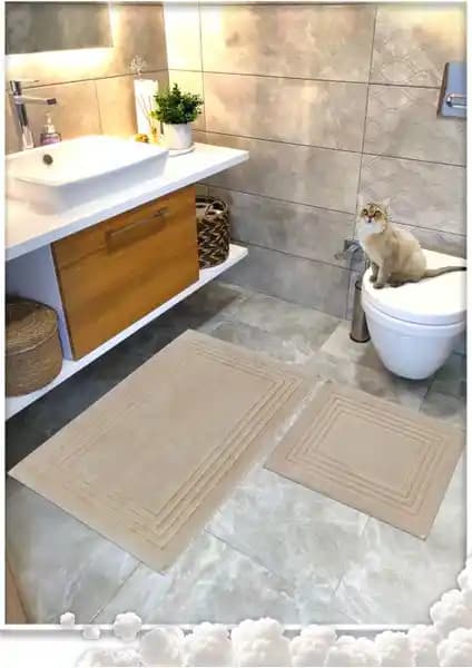 %100 Pamuk Dokuma Banyo Paspas Seti Çevre Dostu ve Şık Tasarımıyla Öne Çıkıyor