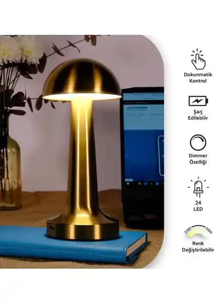 Ack Şarjlı Dokunmatik LED Masa Lambası Modern ve Çok Fonksiyonlu Aydınlatma Çözümü