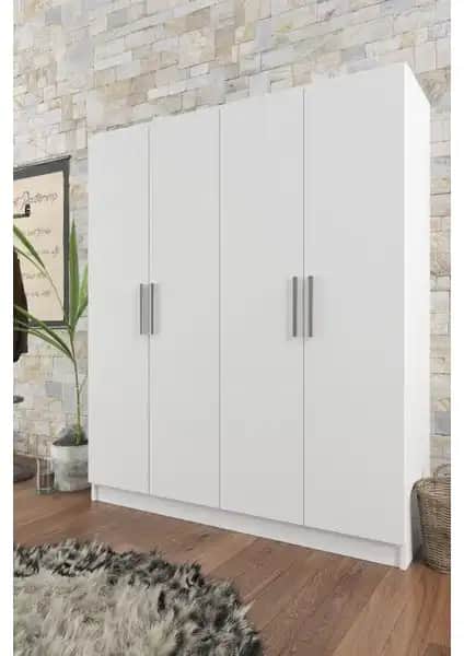 Aeka AE-1059 Milano Beyaz Gardırop: Modern Tasarım ve Geniş Depolama Alanı