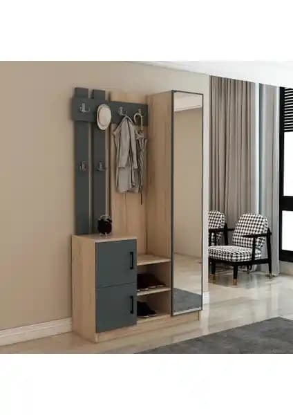 Afilli Nova Kapaklı Aynalı Portmanto ile Modern ve Dayanıklı Giriş Dekorasyonu