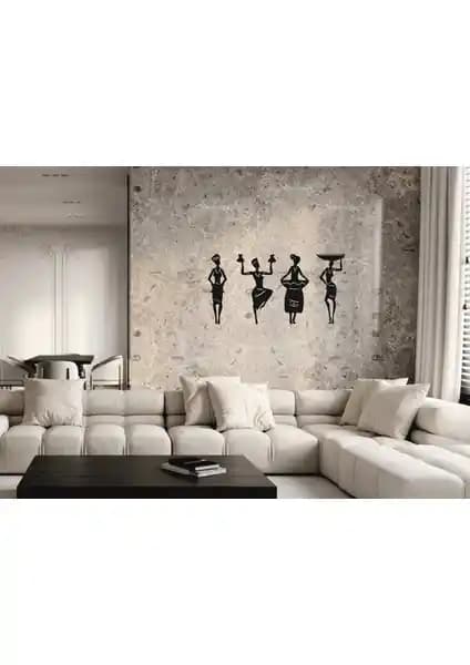 Afrikalı Kadın Figürleriyle Dekoratif Ahşap Duvar Sanatı Numa Concept Tasarımı