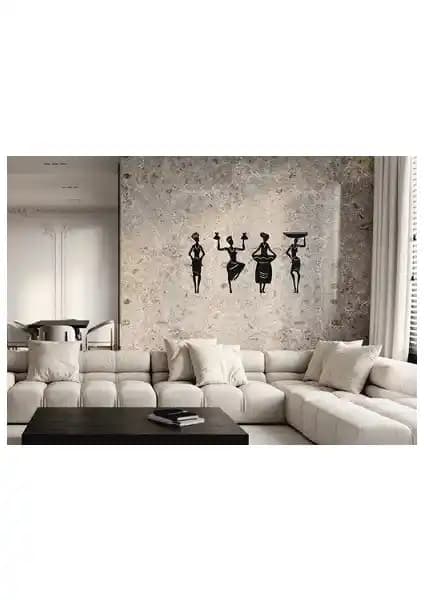 Afrikalı Kadın Figürleriyle Evinize Kültürel ve Modern Ahşap Duvar Dekoru