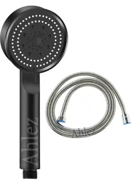 Ahlez Maxima Siyah Turbo Fanlı Duş Seti: Çok Fonksiyonlu ve Dayanıklı Tasarım