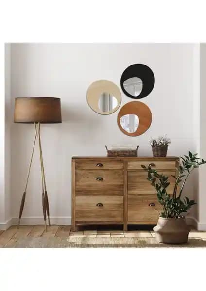 Ahşap Fabrika Elips Tasarımı 3 Parçalı Aynalı Duvar Dekorasyonu Özellikleri ve Kullanım İpuçları