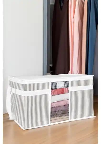 ALAS 4 Adet Sandık Tipi Pencereli Hurç Gri 75x40x40 cm Modern ve Pratik Saklama Çözümü