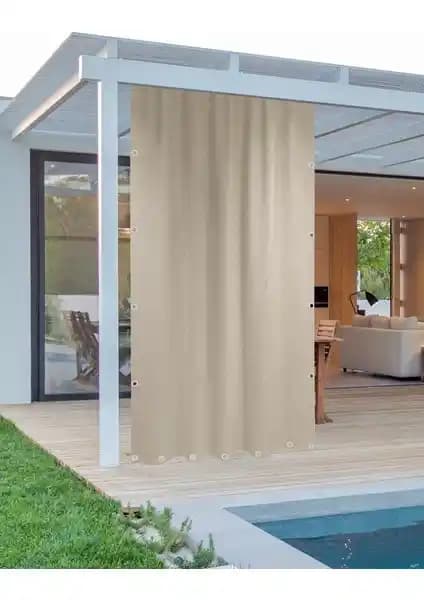 Altın Pamuk Balkon Perdesi: Şıklık ve Fonksiyonelliği Bir Arada Sunan Dayanıklı Çözüm