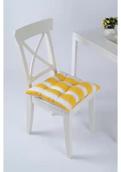 Altınpamuk Beta Sarı Beyaz Pofidik Sandalye Minderi Modern Tasarım ve Konfor Sağlar