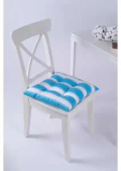 Altınpamuk Beta Turkuaz Beyaz Pofidik Sandalye Minderi Konfor ve Estetik İçin Ideal Çözüm