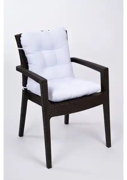 Altınpamuk Neva Beyaz Pofidik Sandalye Minderi Konfor ve Şıklık Sunar