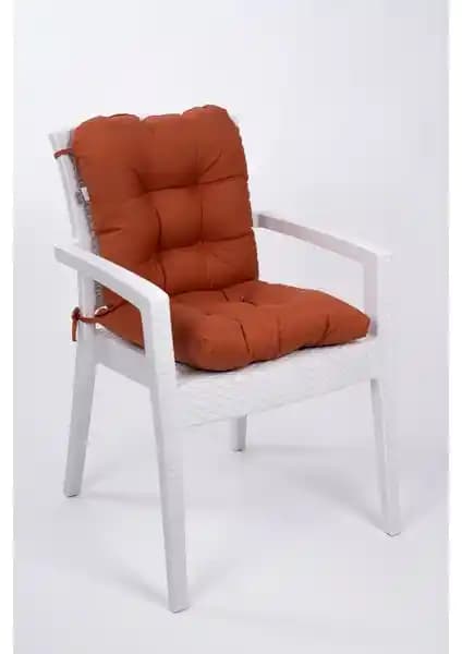 Altınpamuk Neva Kiremit Renkli Pofidik Arkalıklı Sandalye Minderi - Modern ve Dayanıklı Tasarım