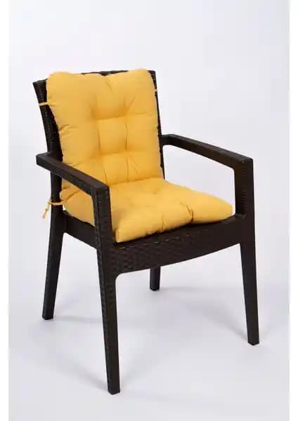 Altınpamuk Neva Sarı Pofidik Arkalıklı Sandalye Minderi: Şık ve Konforlu Oturma Deneyimi