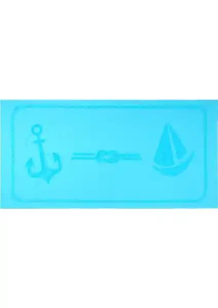 Anemoss Yelken Plaj Havlusu Turkuaz Renkli Marin Temalı Şık ve Dayanıklı