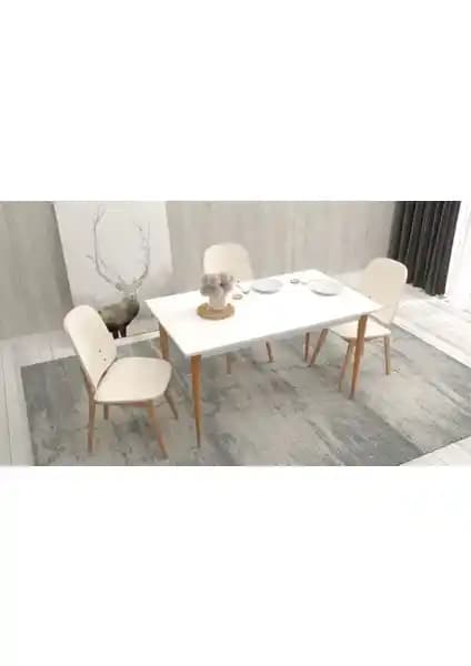 Ankara Mobilya Karya Beyaz 120x67 cm Mutfak Masası Modern ve Dayanıklı Tasarım