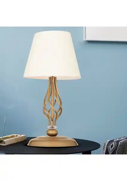 Apliqa Lupin Beyaz Şapkalı Eskitme Masa Lambası Modern ve Şık Tasarımıyla Ev Dekorasyonunu Tamamlar