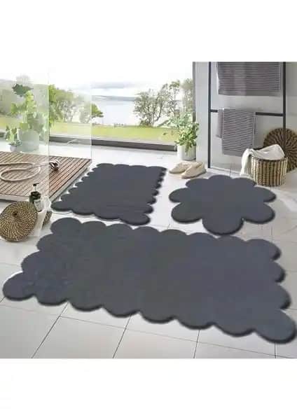 Balat Halı 3'lü Modern ve Güvenli Banyo Paspası Seti Yüksek Kalite ve Estetik İçeriğiyle