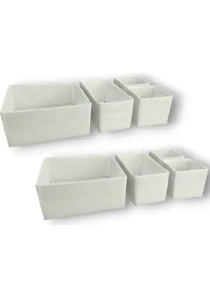 Balkan Room 8'li Beyaz Çekmece İçi Düzenleyici Seti Ev ve Ofis İçin Çok Amaçlı Organizasyon Çözümü