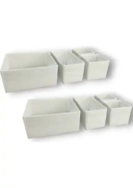 Balkan Room 8'li Beyaz Çekmece İçi Düzenleyici Seti Ev ve Ofis İçin Çok Amaçlı Organizasyon Çözümü