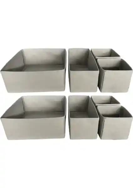 Balkan Room 8'li Gri Çekmece İçi Düzenleyici Seti ile Ev ve Ofis Organizasyonunu Kolaylaştırın