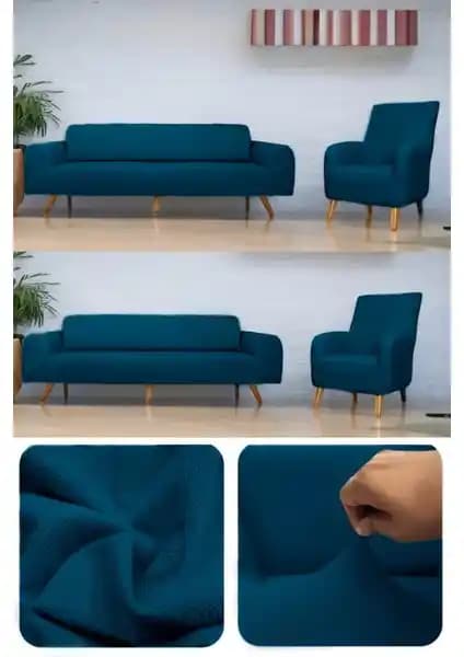 Balpeteği Serisi Vizon Lastikli Kanepe Örtüsü 3+3+1+1 Fonksiyonel ve Estetik Tasarım