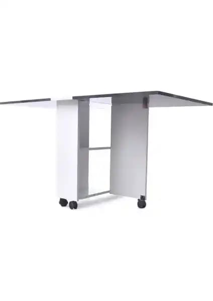 Bayramoğlu Çok Amaçlı Katlanır Tekerli Mutfak Masası - Modern ve Fonksiyonel Tasarım