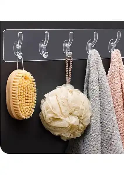 Baysa 5'li Şeffaf Yapışkan Askı ile Ev ve Ofis Düzeninizi Kolayca Sağlayın