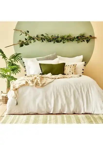 Bella Maison %100 Pamuk Arno Çift Kişilik Nevresim Seti Beyaz 200x220 cm Sağlıklı ve Şık Uyku İçin