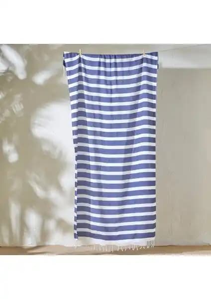 Bella Maison %100 Pamuk Lua Çizgili Peştamal Lacivert 95x180 cm Çok Amaçlı Kullanım