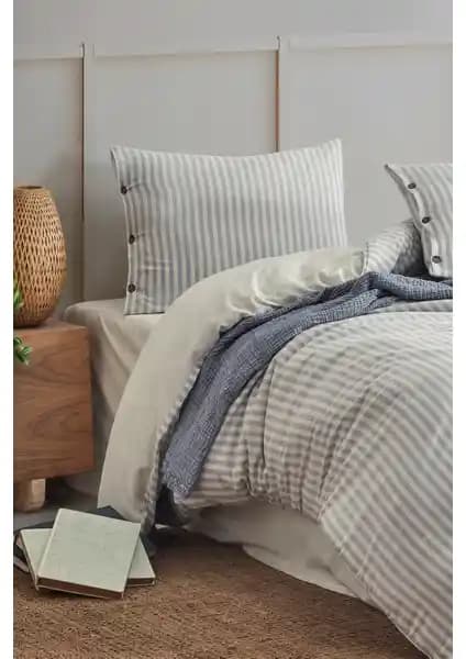 Berolige Easy Boho Mavi Çift Kişilik Nevresim Takımı Modern Tasarım ve Kolay Bakım Özellikleriyle