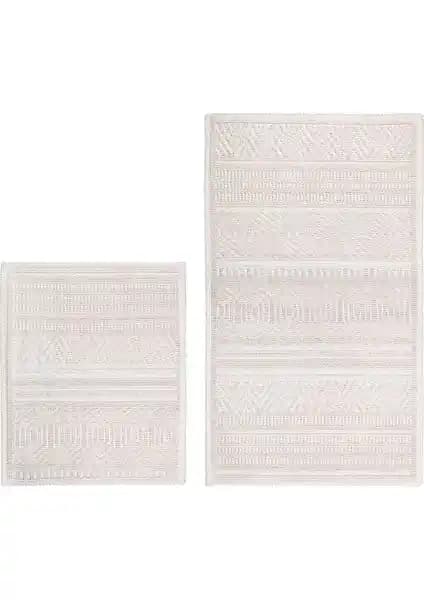 Bluenity Hat Doğal Pamuklu Banyo Kilim Seti Şık ve Güvenli Tasarım ile Modern Banyolar İçin Ideal