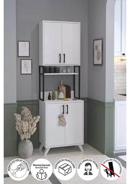 Bofigo 4 Kapaklı Çok Amaçlı Dolap Modern ve Dayanıklı Depolama Çözümü