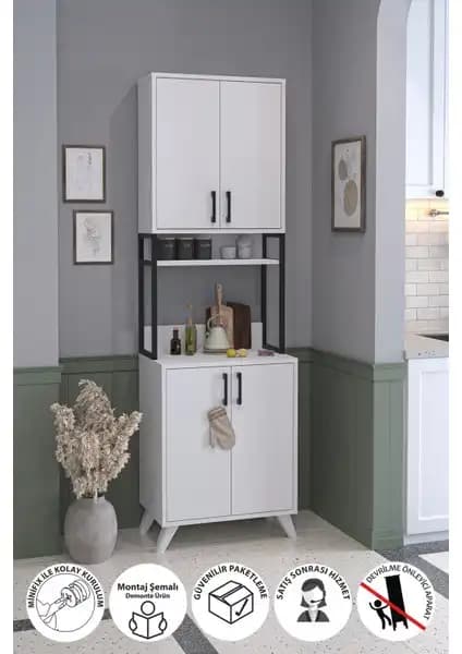 Bofigo 4 Kapaklı Çok Amaçlı Dolap Modern ve Dayanıklı Depolama Çözümü