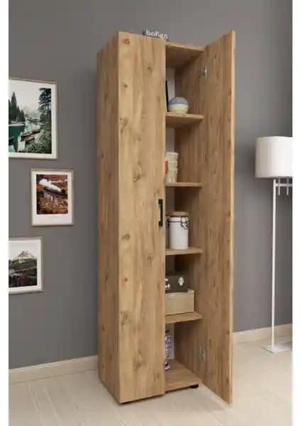 Bofigo 5 Raflı 2 Kapaklı Çok Amaçlı Dolap Modern ve Dayanıklı Tasarım