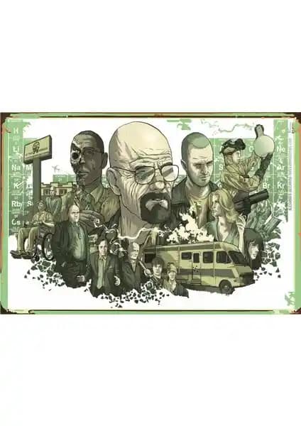 Breaking Bad Sezon Retro Vintage Ahşap Poster Dekoratif Duvar Süsü 20x30 cm