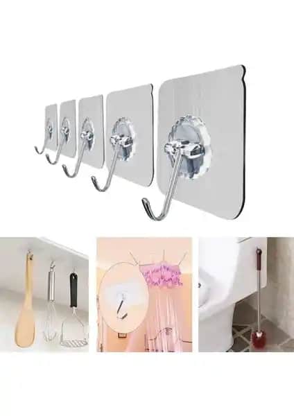 Buffer Süper Güçlü Suya Dayanıklı Şeffaf Askı Seti – Modern ve Pratik Tasarım