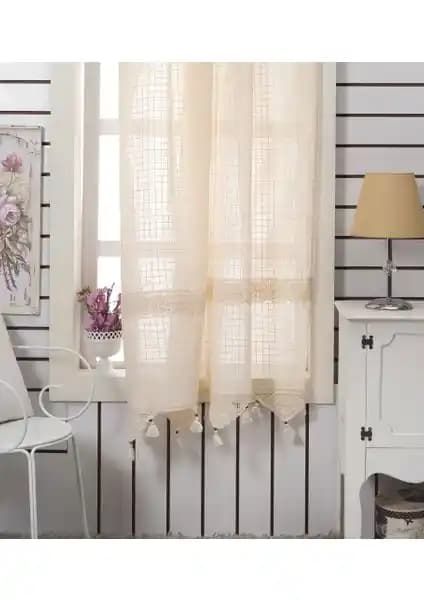 Buldan Concept İşi Otantik Ara Dantelli Natural Perde 160x220 cm Estetik ve Fonksiyonellik
