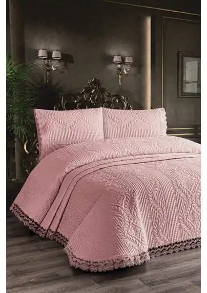 Bursa Çeyiz Çift Kişilik Desenli Microfiber Yatak Örtüsü ve Yastık Kılıf Seti