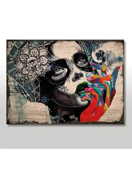 Cakasepetim Ahşap Tablo Kadın Figürü: Zarif Sanat ve Dekorasyon Çözümü