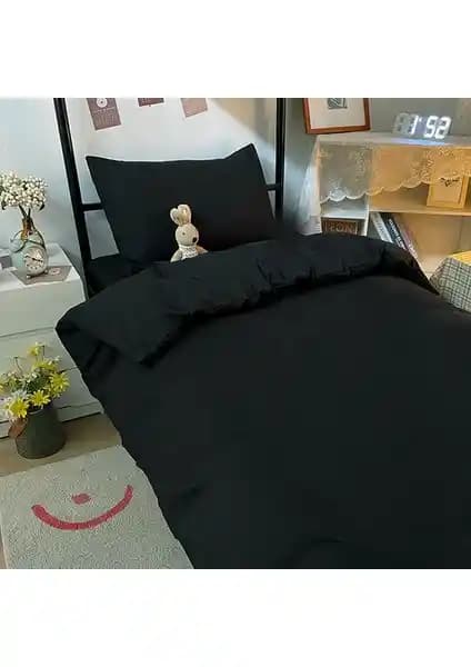 Caqqa Siyah Pamuk Tek Kişilik Nevresim Takımı: Şık ve Dayanıklı Yatak Seti