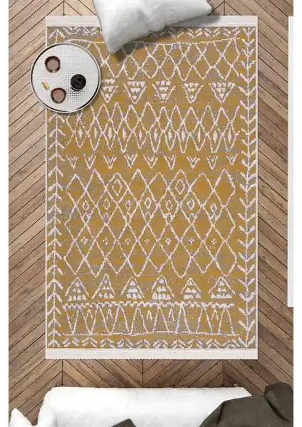 Caretta Home Mistik Desenli Çift Taraflı Dokuma Kilim Modern Dekorasyon İçin Uygun