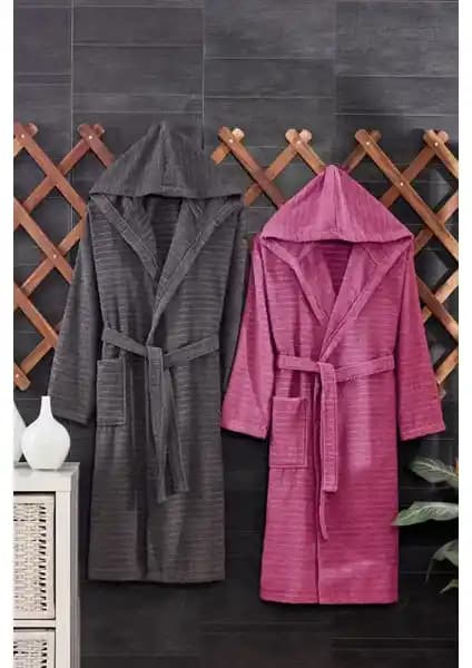 Casnack Quina 2Li Kapüşonlu Oversize Bornoz Seti: Rahat ve Şık Günlük Kullanım İçin Ideal