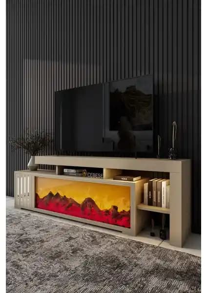 Cebese Dekoratif Elektrikli Şömine ve TV Ünitesi Modern Tasarım ve Fonksiyonellik