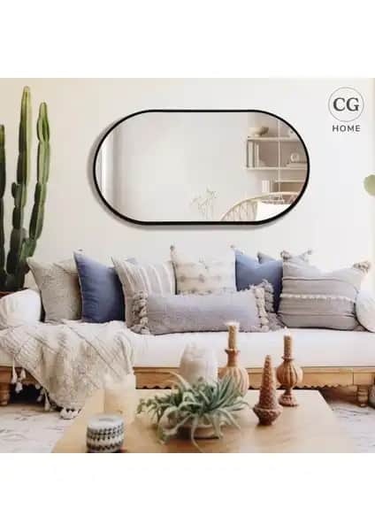 Cg Home Model Alfa Elips Şekilli Dekoratif Duvar Aynası Modern İç Mekan Tasarımı İçin